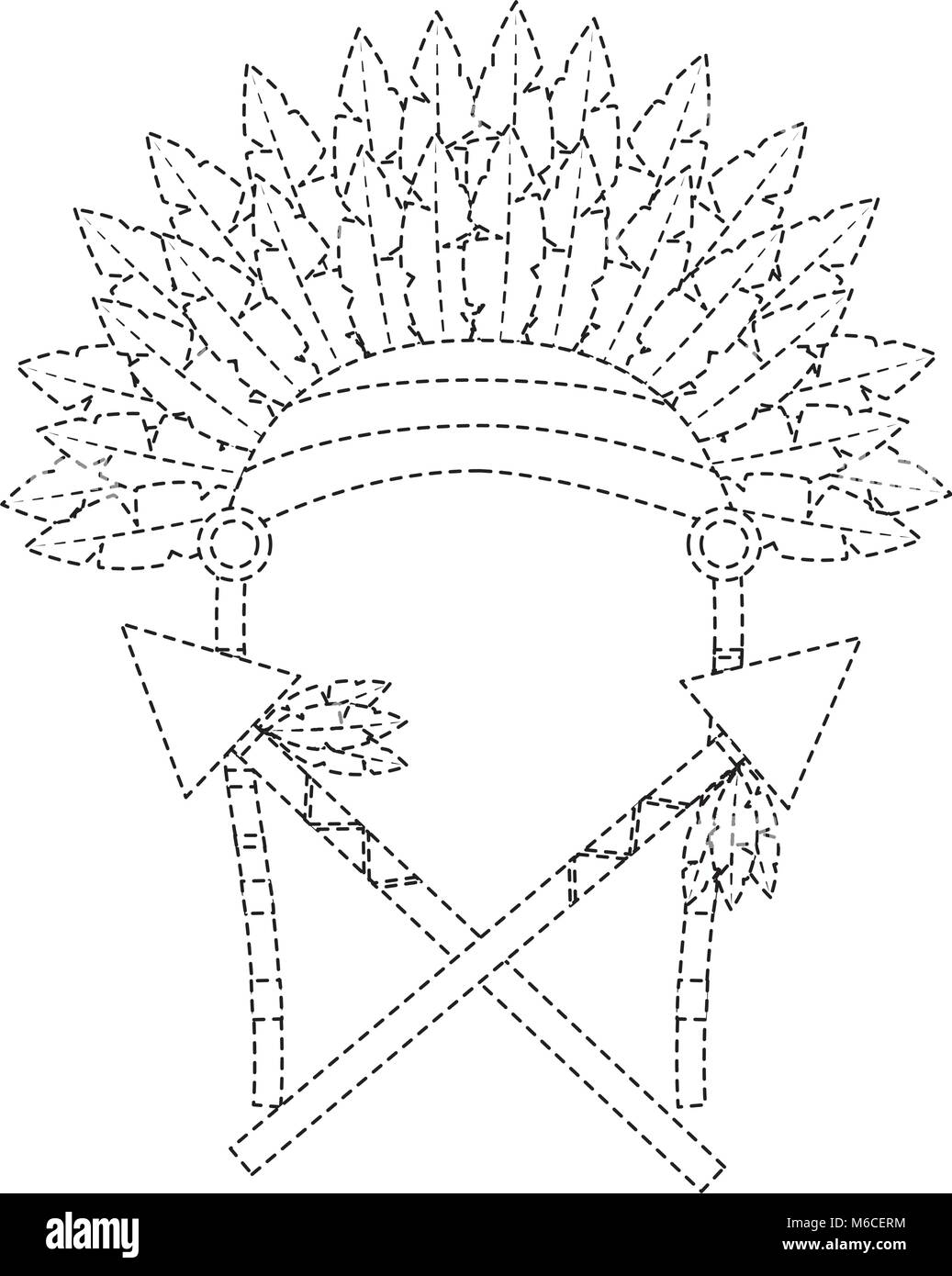 Copricapo native american icon image Illustrazione Vettoriale