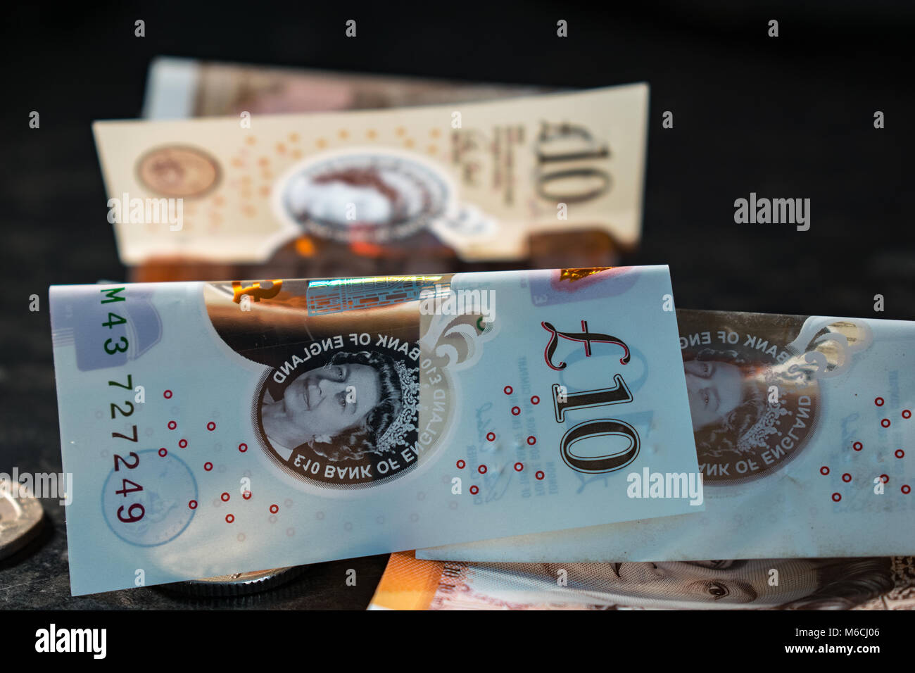 I nuovi dieci pound nota Foto Stock