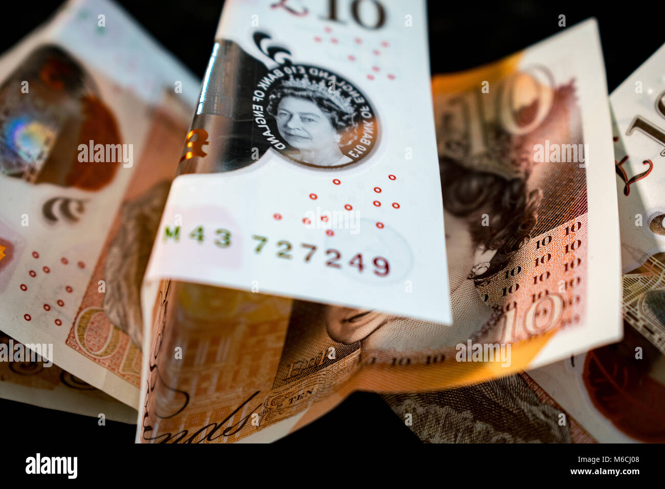 I nuovi dieci pound nota Foto Stock