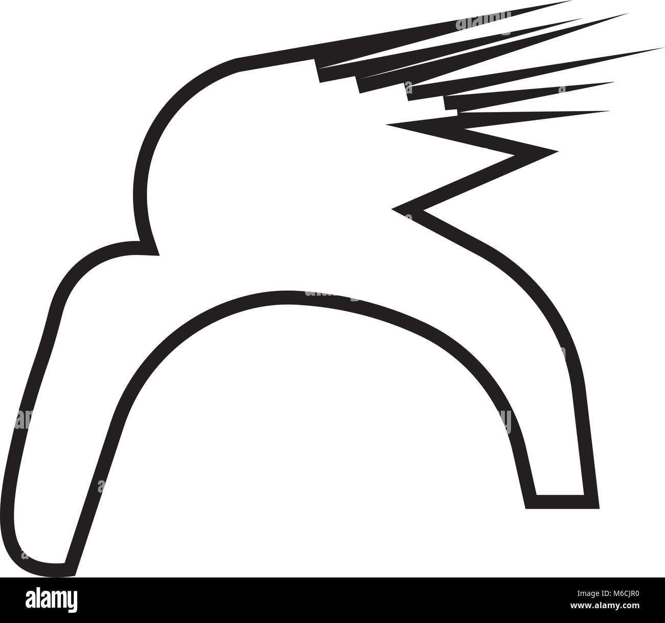 Donald Trump capelli contorno silhouette su sfondo bianco Illustrazione Vettoriale