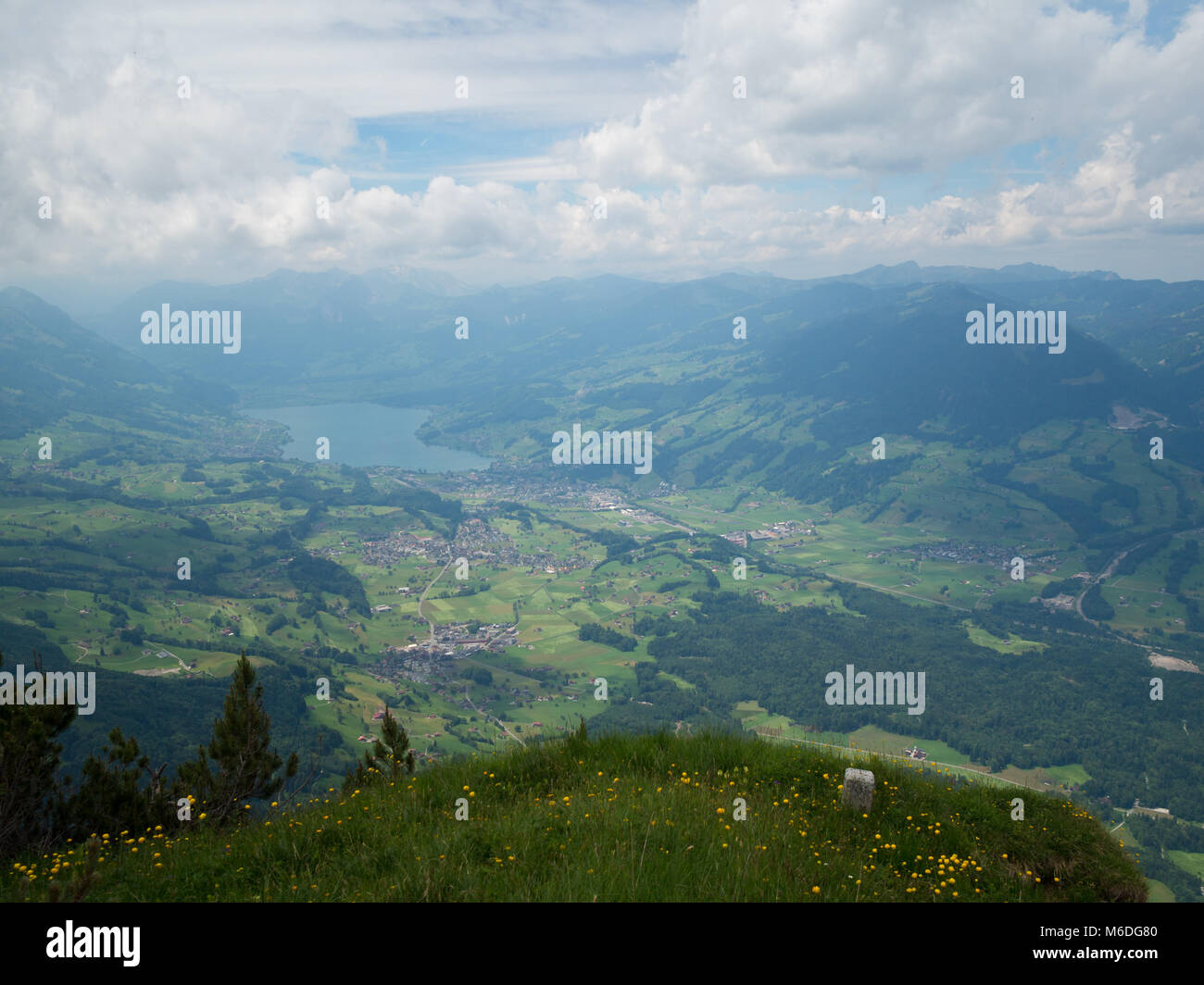 Vista Lago di Sarnen da Stanserhorn Foto Stock