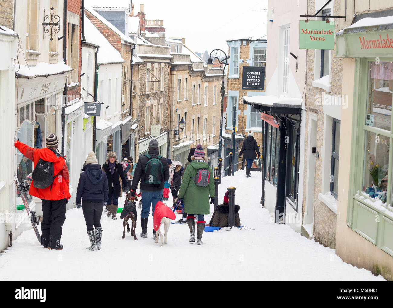 Catherine Hill, Frome, Somerset, Inghilterra Foto Stock