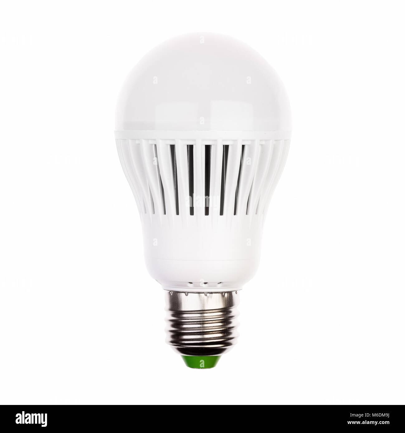Luce LED lampadina con e27 presa sul bianco. Foto ad alta risoluzione. Foto Stock