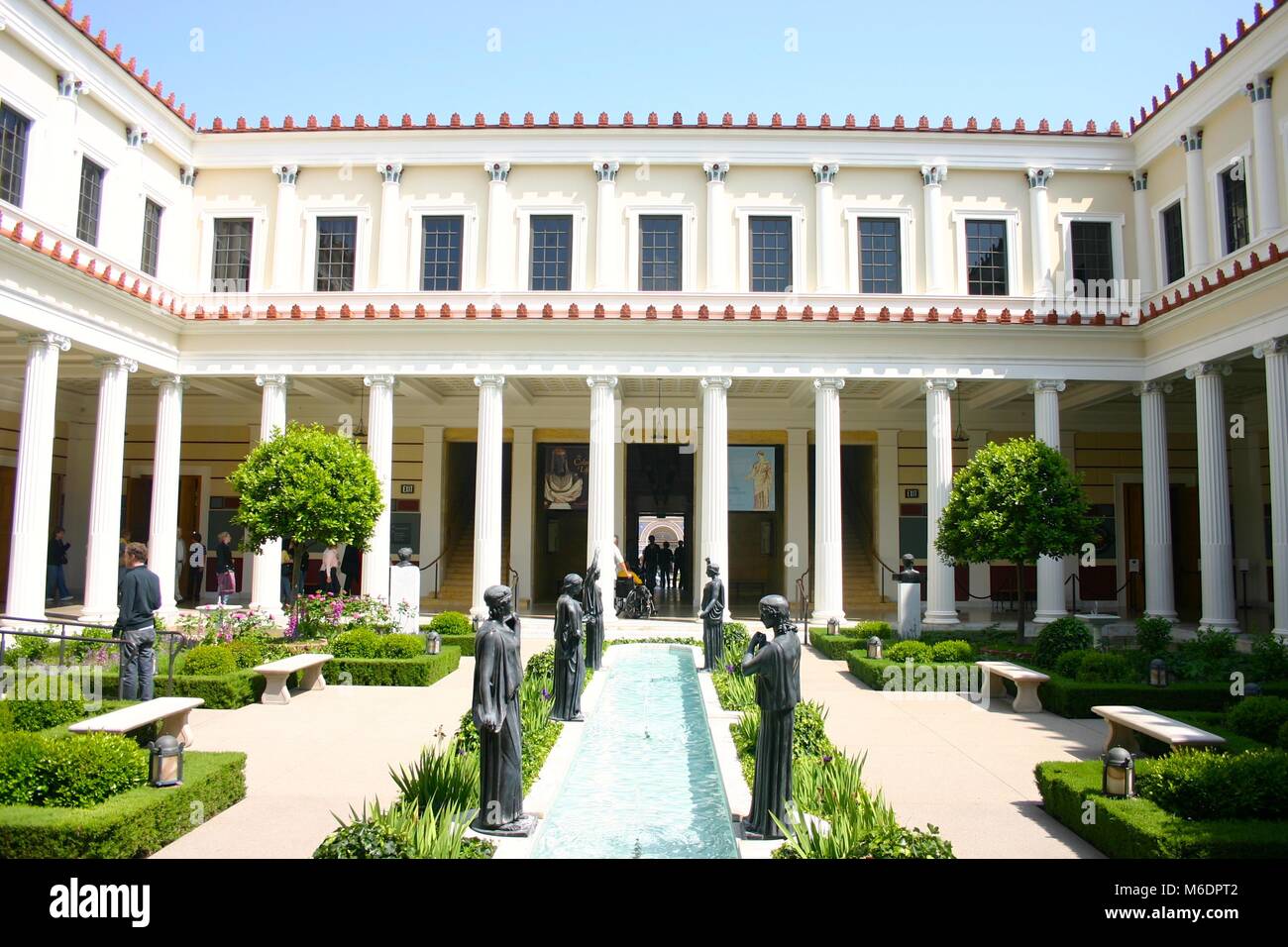 I giardini presso la Villa Getty, Malibu, Los Angeles, Stati Uniti d'America Foto Stock