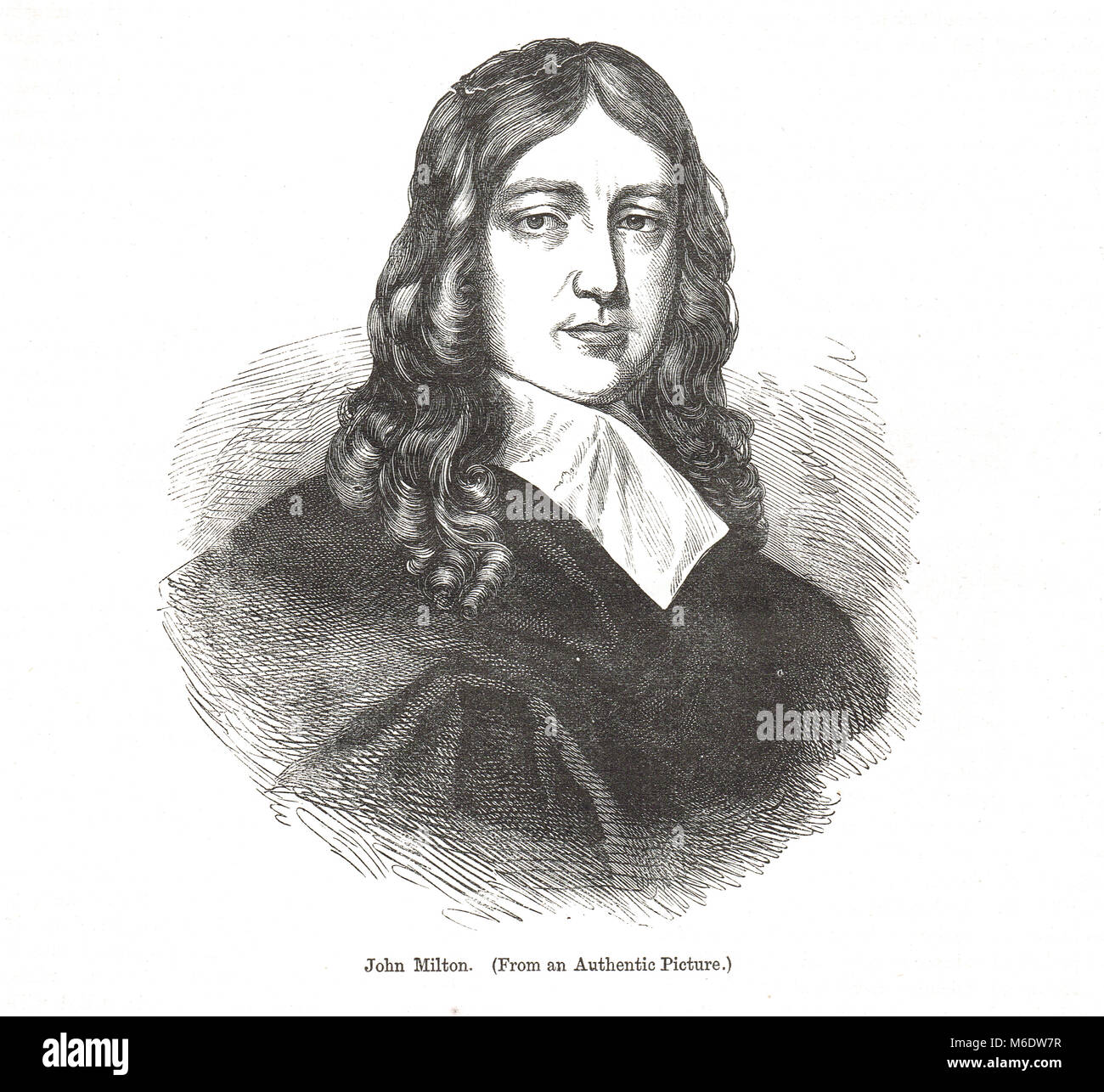 John Milton, 1608-1674, poeta inglese, polemista, uomo di lettere, funzionario per il Commonwealth di Cromwell e scrittore del poema epico Paradiso Perduto Foto Stock