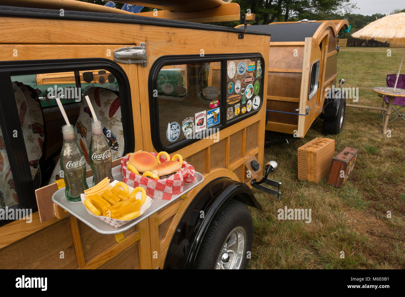 Antique car show in pozzetti Maine Foto Stock