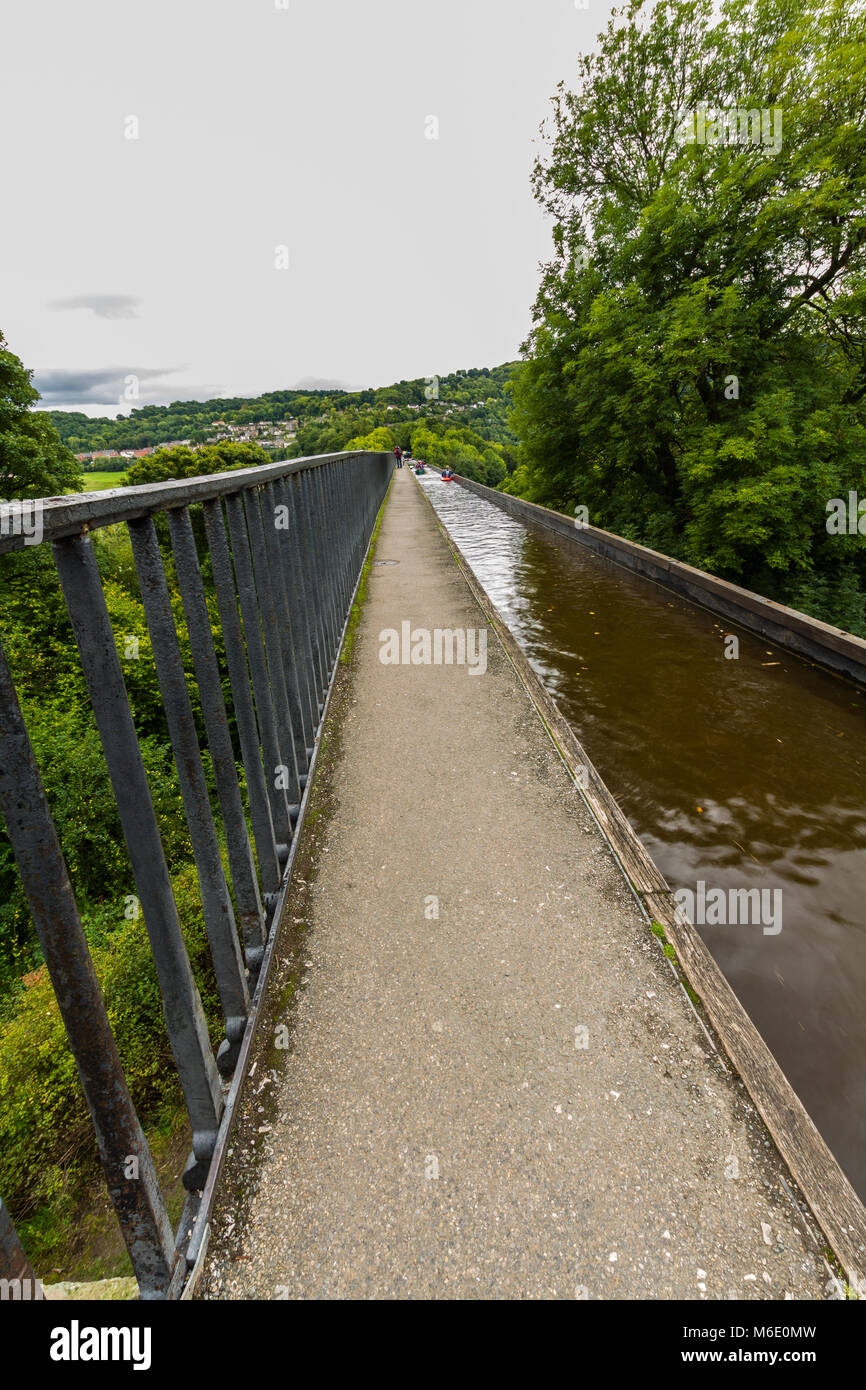 Regno Unito - SETTEMBRE Alzaia dell'Acquedotto Pontcysyllte Settembre 16, 2017 a Wrexham, Regno Unito Foto Stock