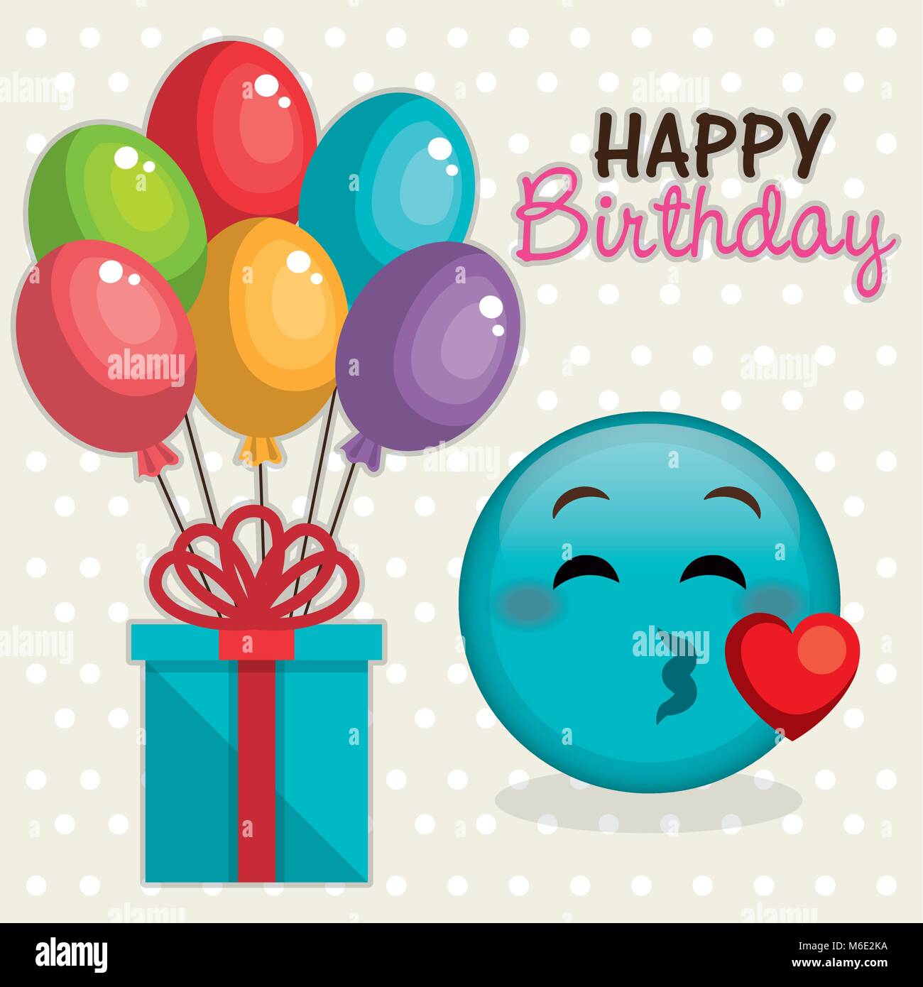 Buon Compleanno Card Con Emoticon Immagine E Vettoriale Alamy