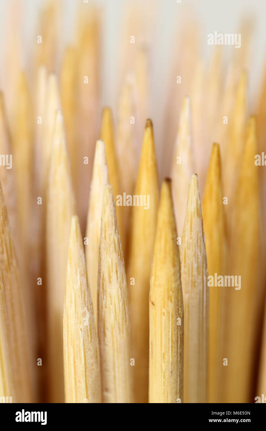 Macro Immagine spiedini di bambù Foto Stock
