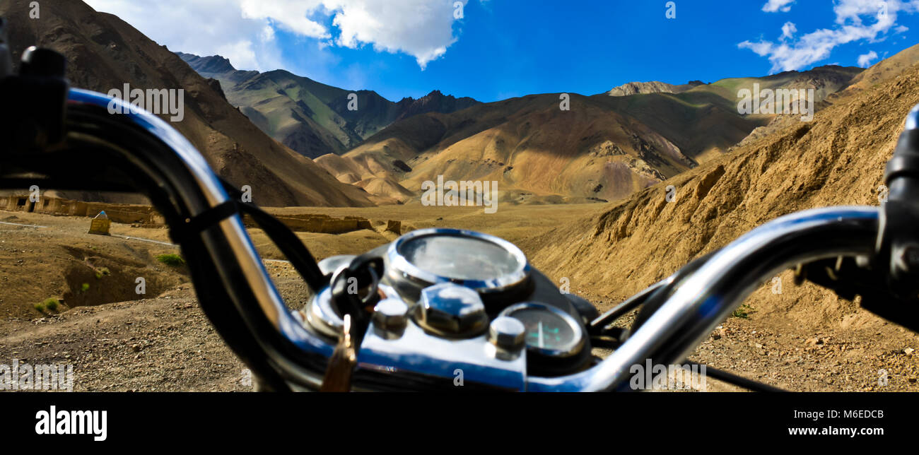 Viaggio in moto in India Foto Stock