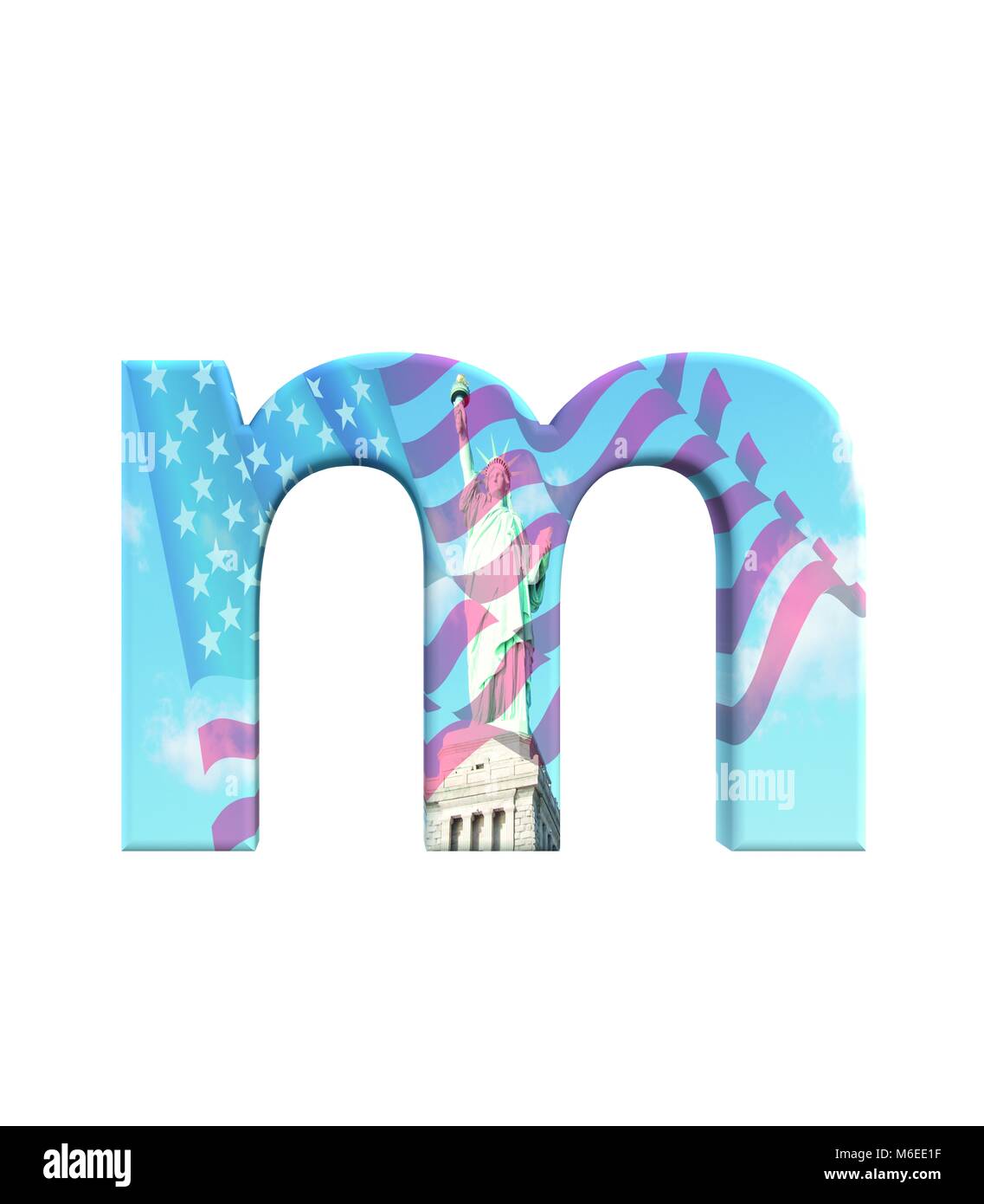 3D rendering Font New York City minuscolo m Foto Stock