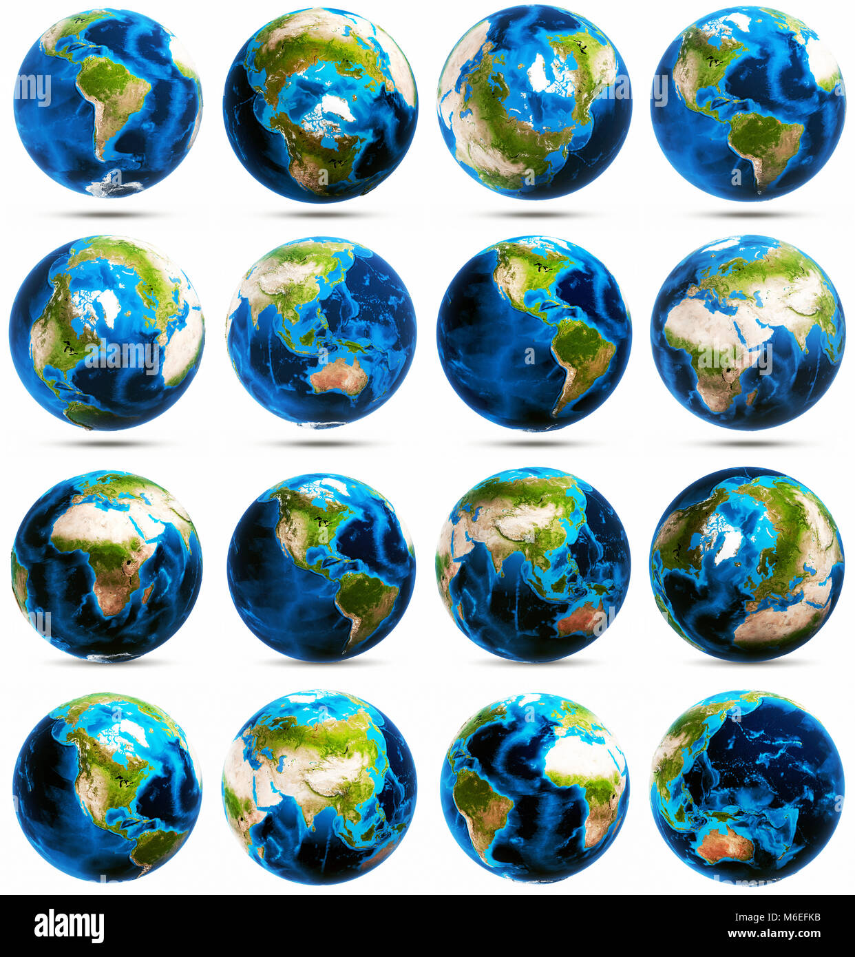 Terra di grandi set di icone 3D rendering Foto Stock