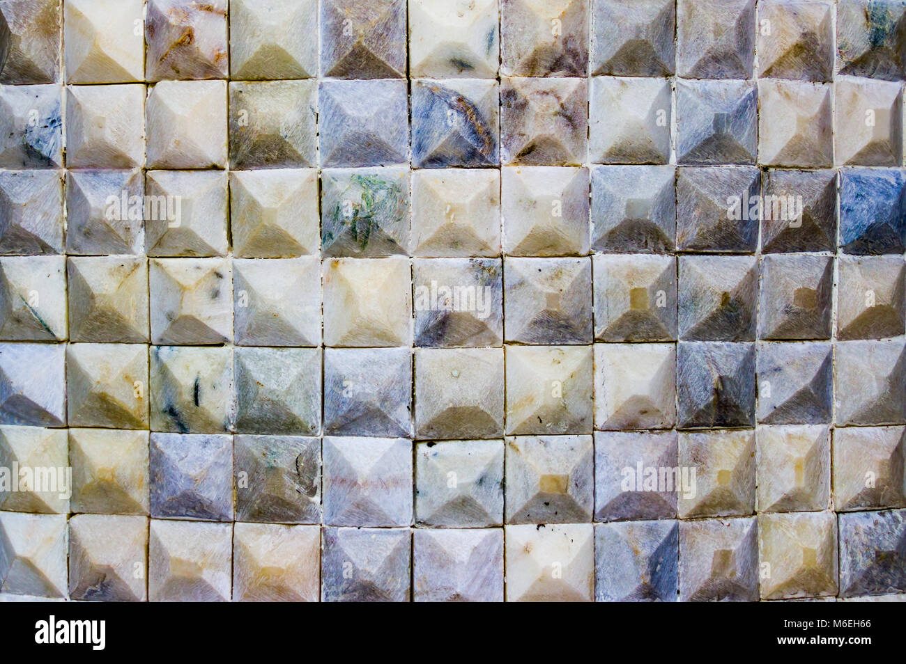 Piccolo mosaico di marmo piastrelle di pietra Foto Stock