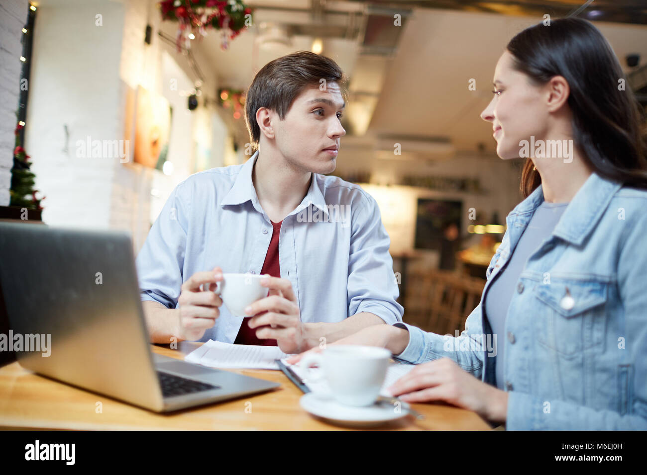Pranzo con business partner Foto Stock