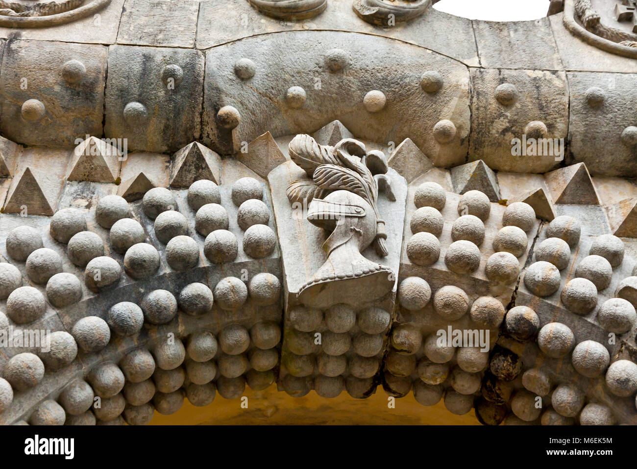 I dettagli architettonici della pena il Palazzo Nazionale (Palacio Nacional da Pena) in Sintra, Lisbona, Portogallo Foto Stock