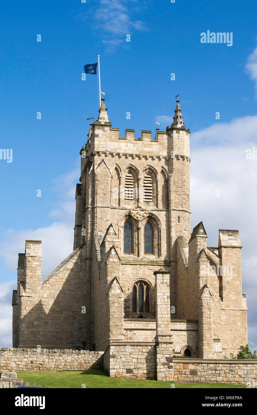 Torre ovest della chiesa di St Hilda, Hartlepool Headland, England, Regno Unito Foto Stock