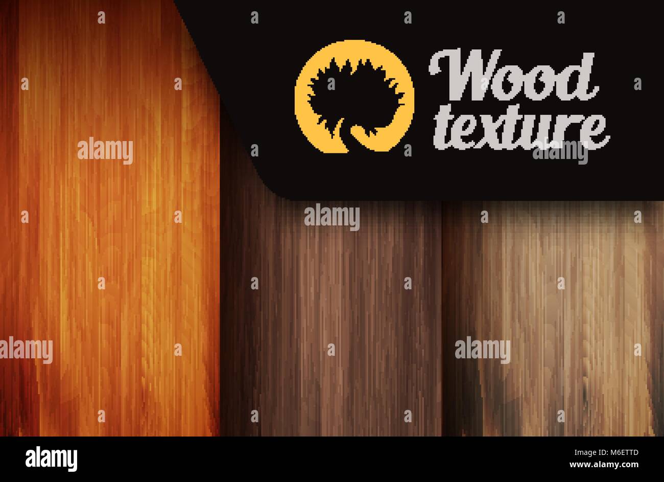 Set di texture di legno sfondi, quattro colori incluse Illustrazione Vettoriale