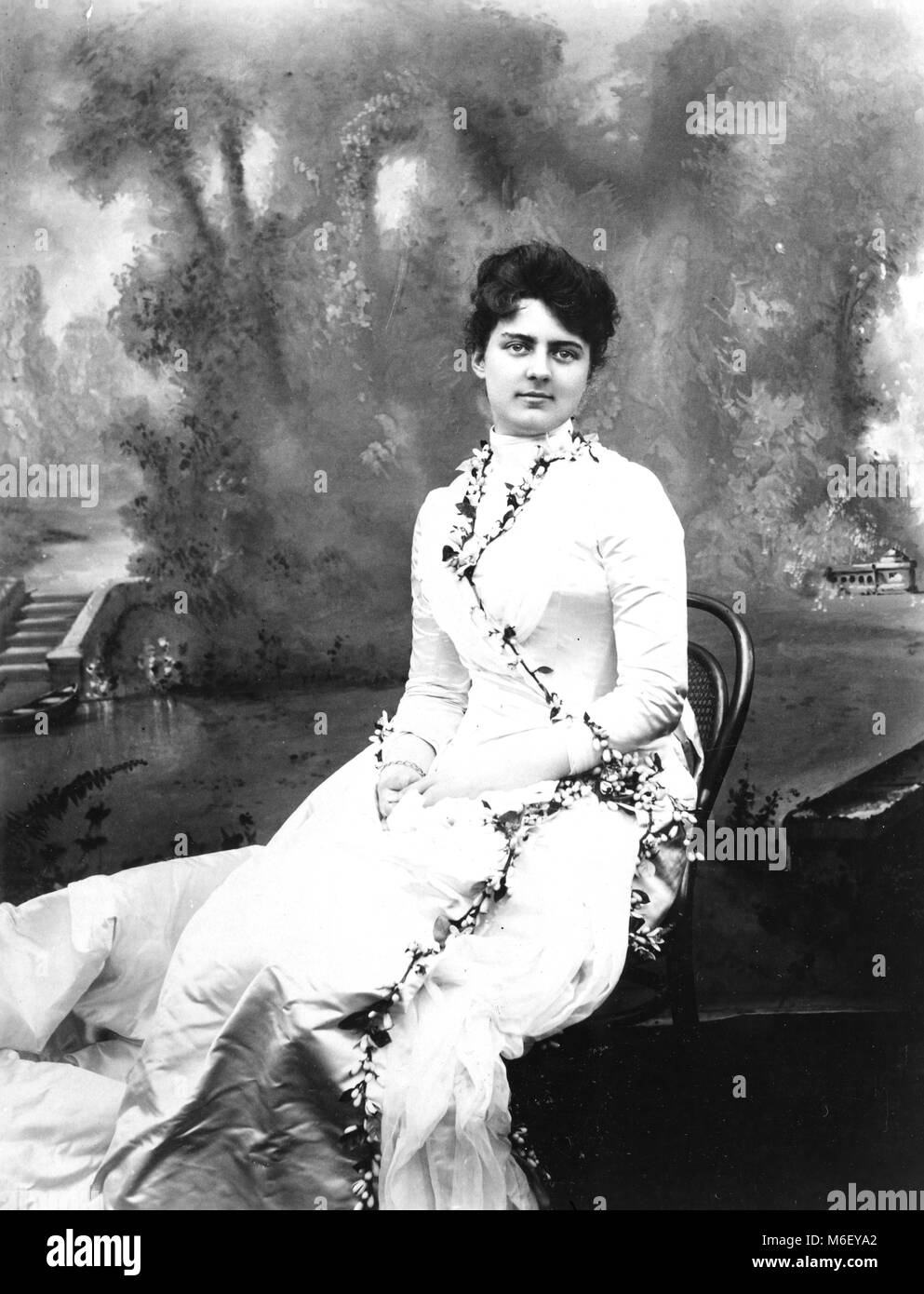 Ritratto di Francesca Clara Folsom Cleveland, moglie del presidente Grover Cleveland, Washington DC, 1886. Foto Stock