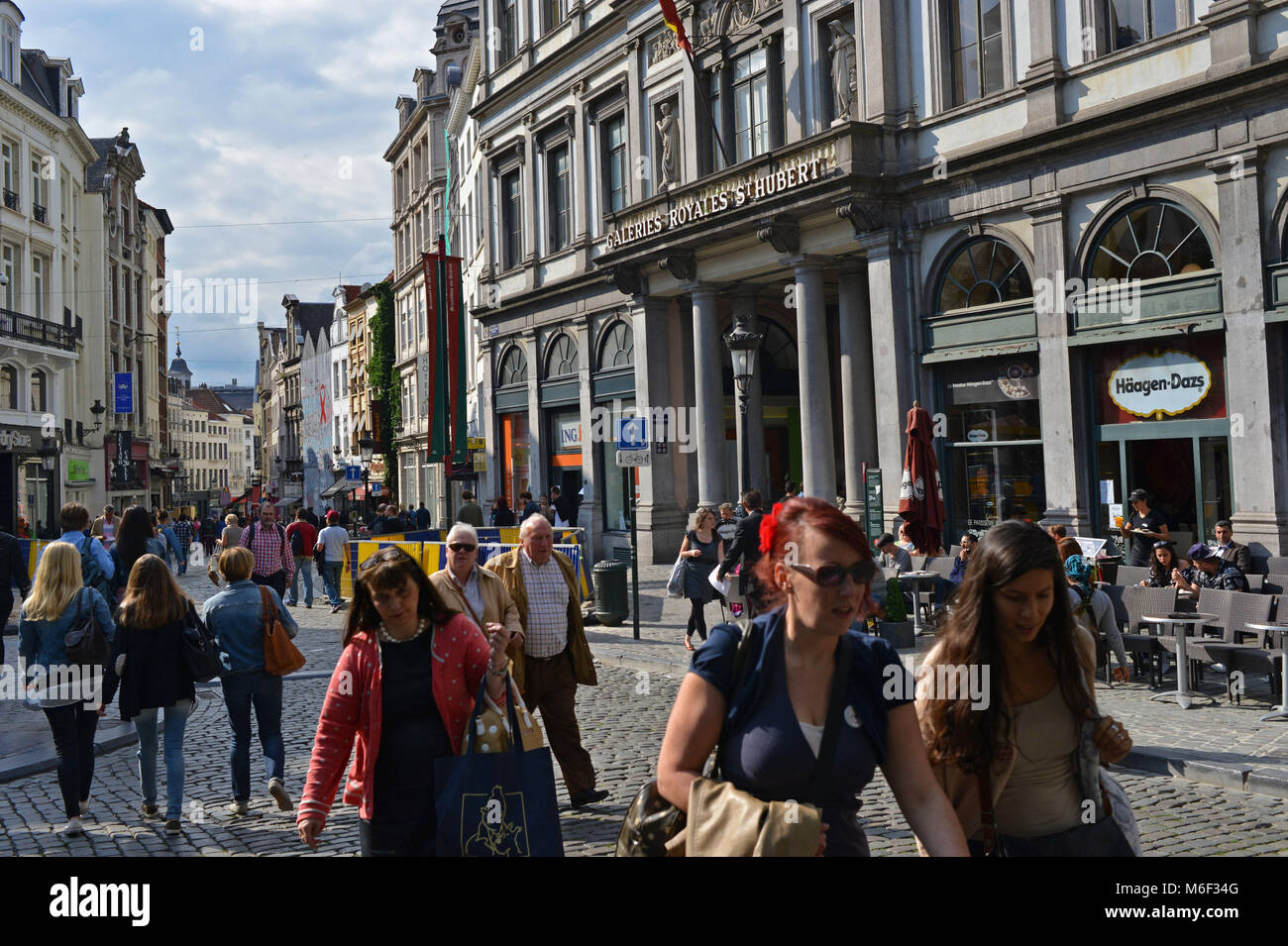 Bruxelles, Galeries Royales Hubert st. Il Belgio. Foto Stock