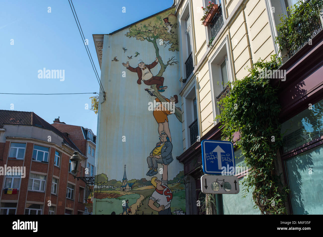 Bruxelles, murales. Il Belgio. Foto Stock