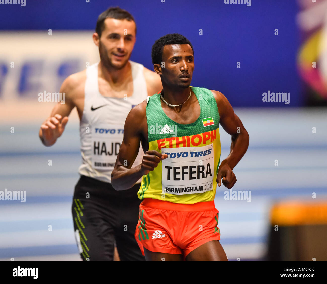 Birmingham, Regno Unito. 3 Marzo 2018.Samuel Tefera (ETH) era leader in Uomini 1500m Round 1 durante la IAAF Campionati mondiali Indoor a Arena Birmingham su Sabato, 03 marzo 2018. BIRMINGHAM INGHILTERRA. Credito: Taka Wu/Alamy Live News Foto Stock