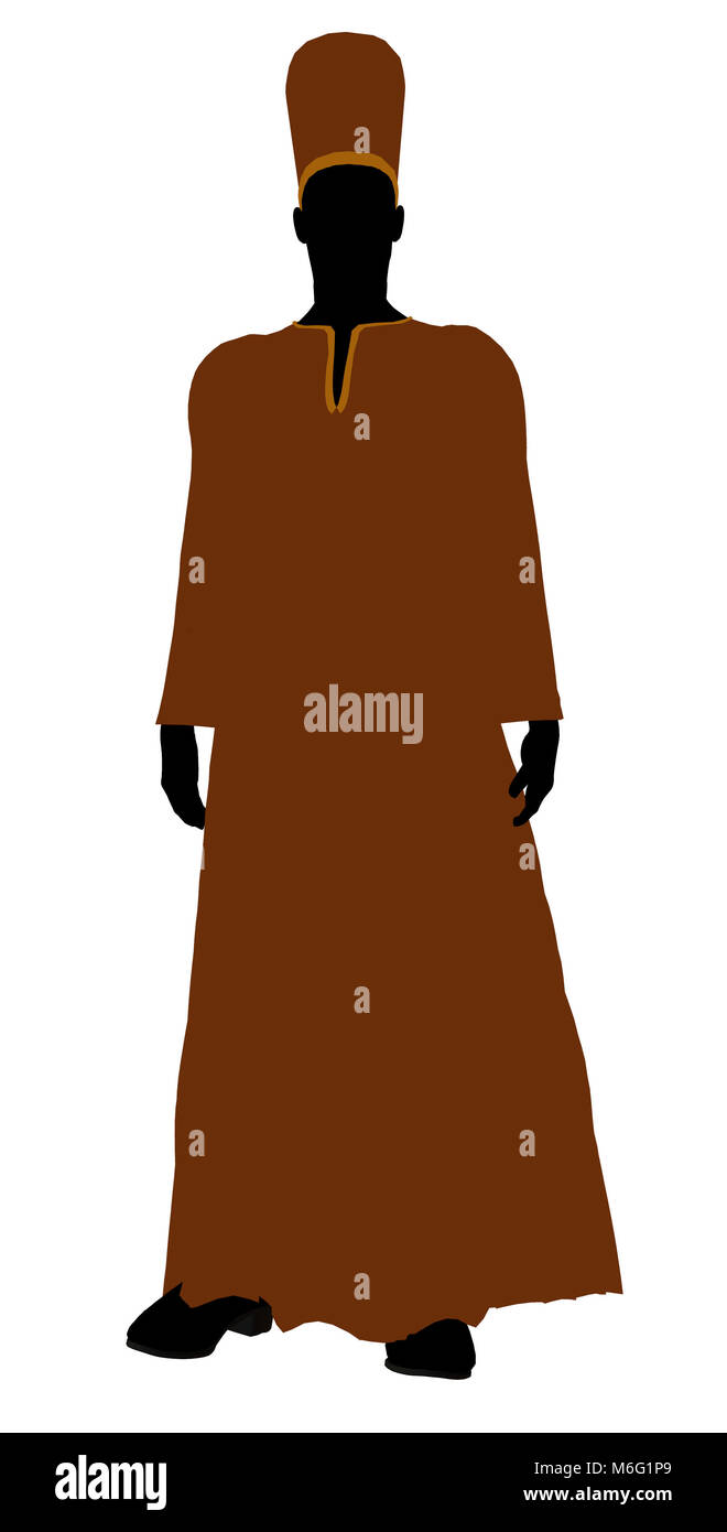 Voce maschile che indossa un abito silhouette illustrazione su sfondo bianco Foto Stock