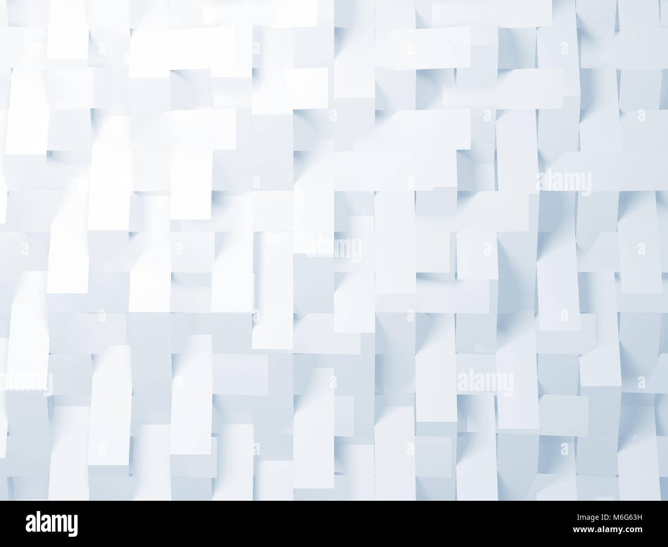 Bianco astratto sfondo blu, geometrico, doppia esposizione. 3D render illustrazione Foto Stock