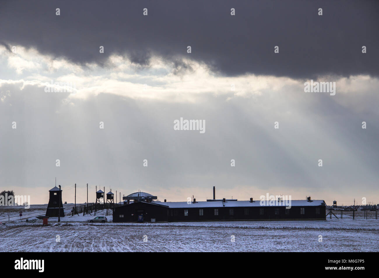 Majdanek campo di concentramento complesso memoriale in Lublin, Polonia Foto Stock