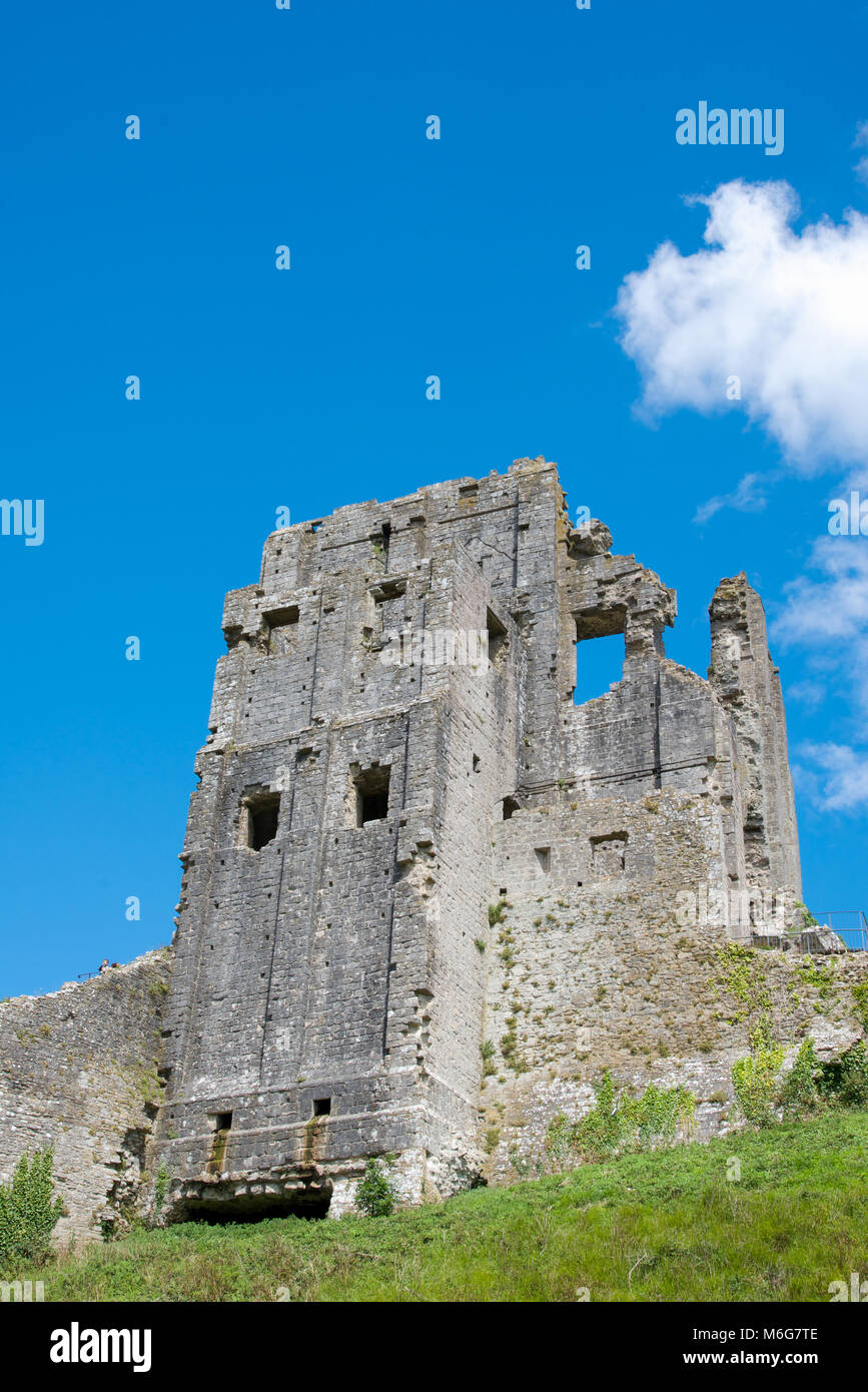 Corfe Castle, Purbeck Hills, Dorset, Inghilterra Foto Stock