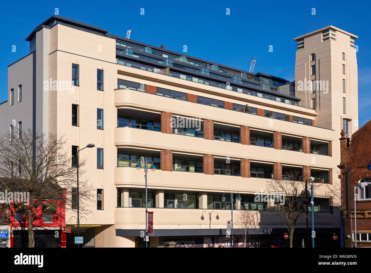 Torre dello stoppino un classico Art Deco apartment building a Woolwich, London, England, Regno Unito, Gran Bretagna Foto Stock