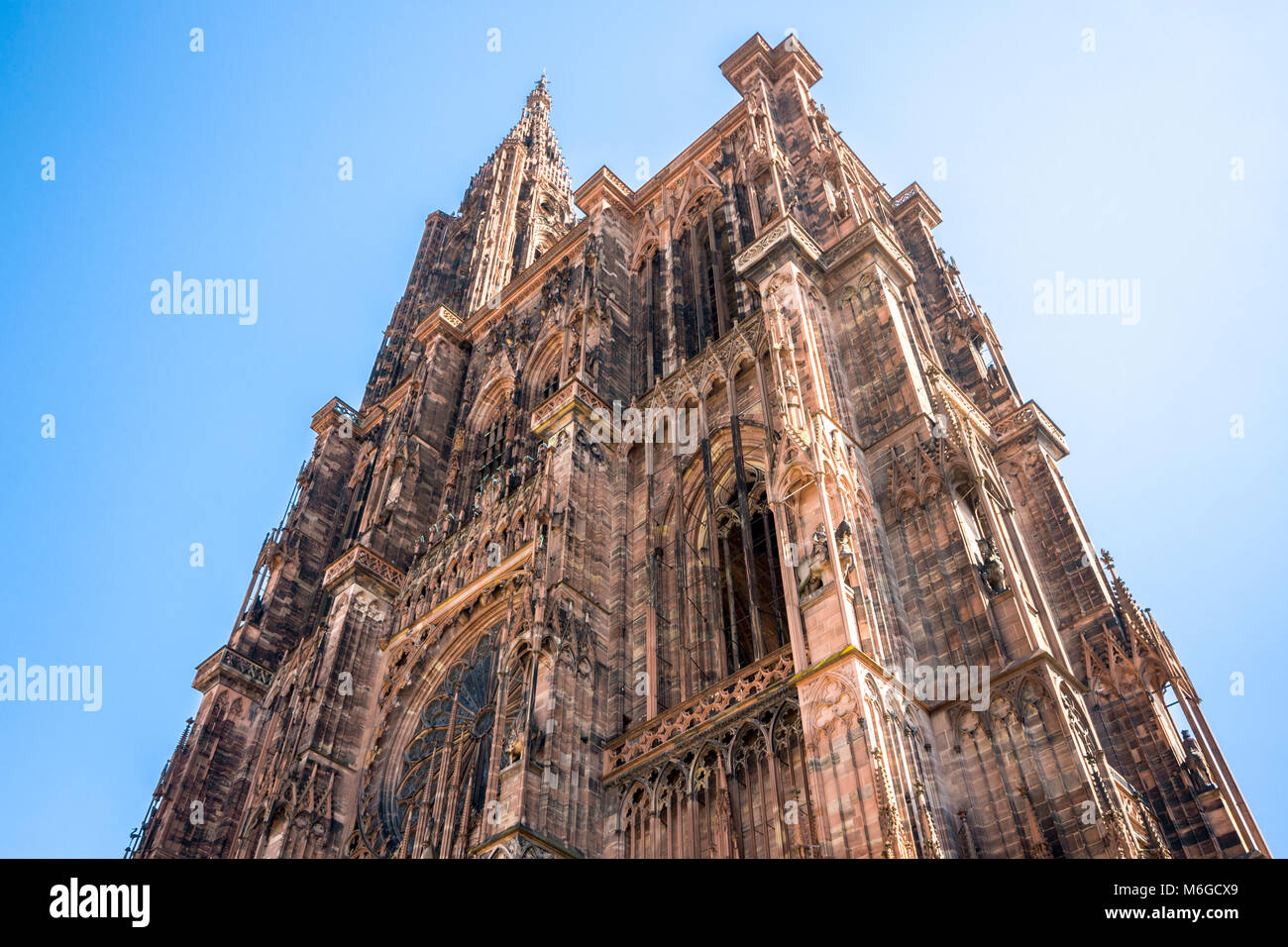 La Cattedrale di Nostra Signora di Strasburgo (Notre Dame), una cattedrale cattolica romana a Strasburgo, Alsazia, Francia. Mondiali di edificio più alto dal 1647 a Foto Stock