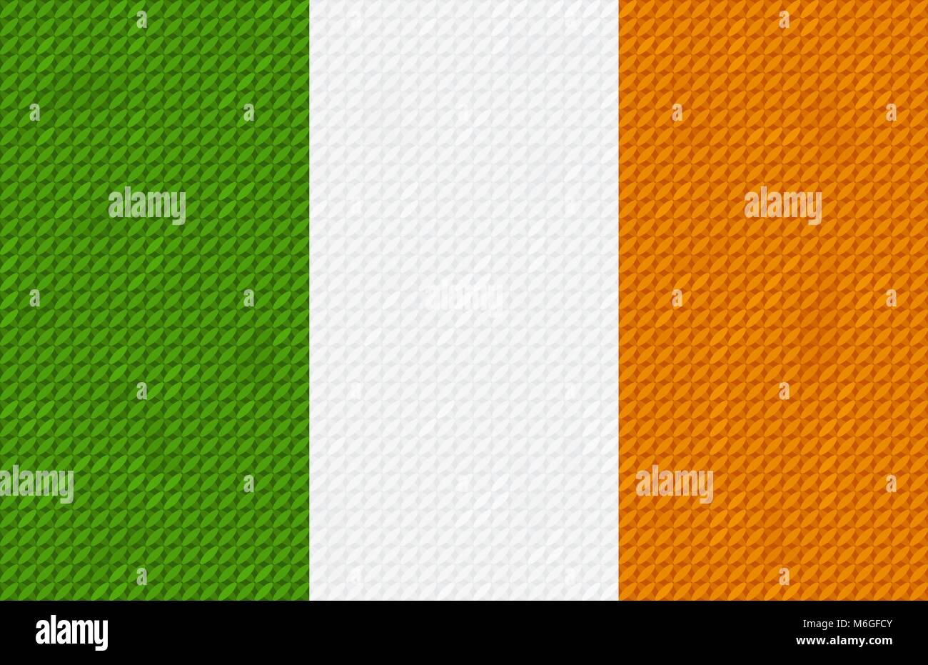 Bandiera irlandese sfondo costituito con ricami a punto croce Illustrazione Vettoriale