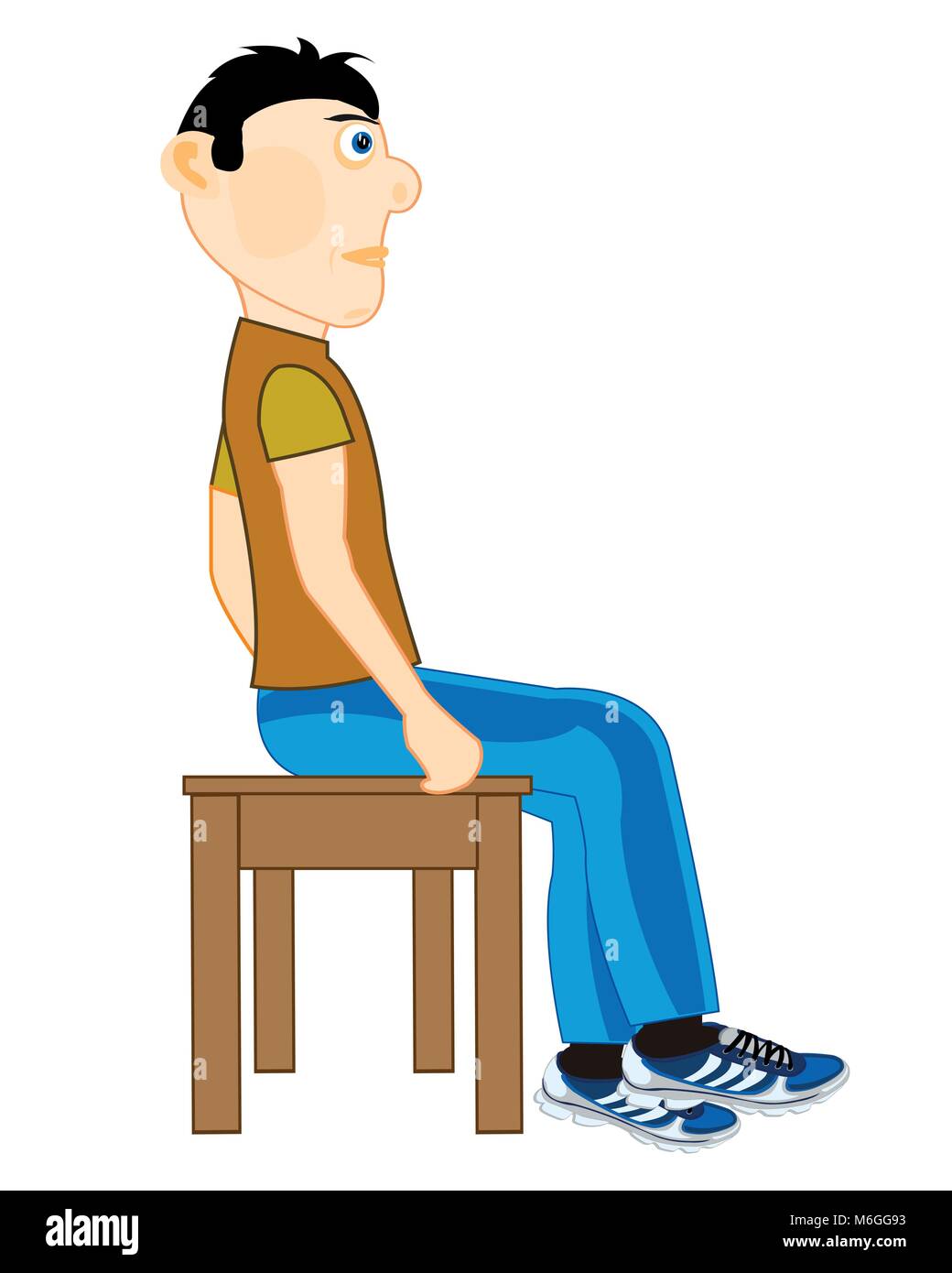 Uomo si siede su una sedia Illustrazione Vettoriale