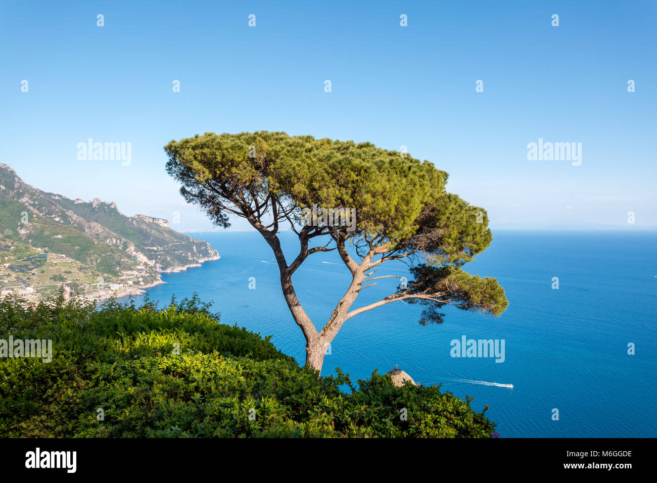 Terrazza sul mare, Villa Rufolo a Ravello, Amalfi, Campania, Italia Foto Stock
