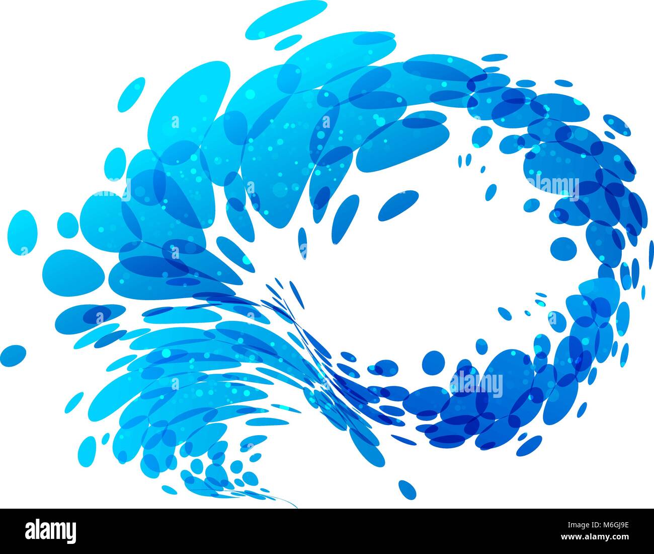 Splash acqua, elemento di design su sfondo bianco Illustrazione Vettoriale