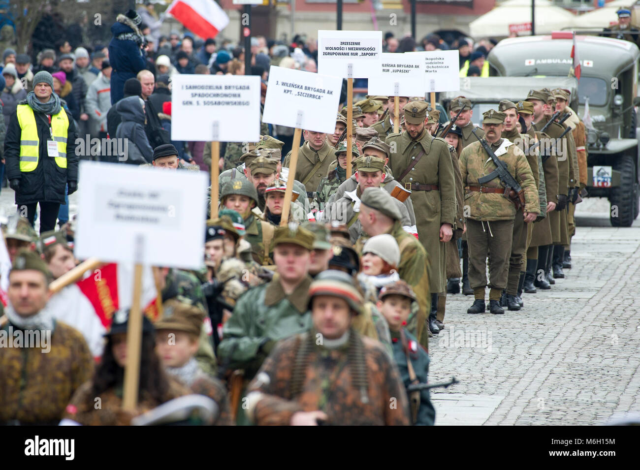 IV Defilade nazionale della memoria dei soldati maledetto in Gdansk, Polonia. 4 marzo 2018 © Wojciech Strozyk / Alamy Live News Foto Stock