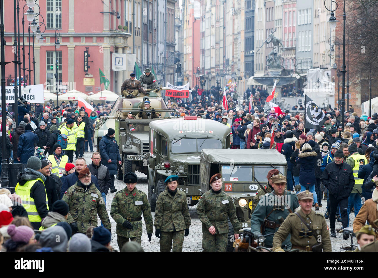 IV Defilade nazionale della memoria dei soldati maledetto in Gdansk, Polonia. 4 marzo 2018 © Wojciech Strozyk / Alamy Live News Foto Stock