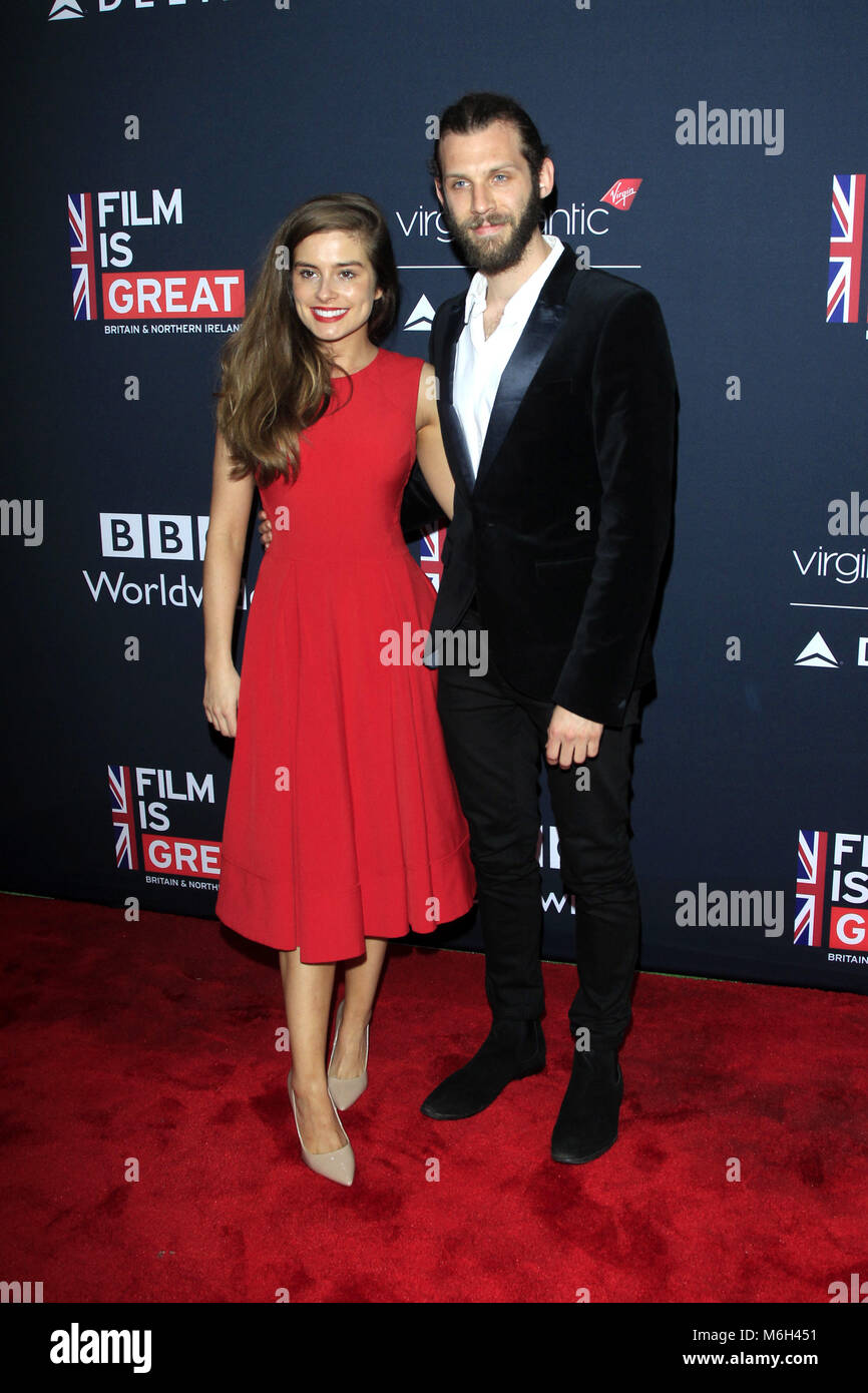 Los Angeles, California. 2 Mar, 2018. Rachel Shenton e Chris Overton frequentando il "film è grande' British Film Reception per onorare i candidati britannici del novantesimo annuale di Academy Awards presso il British Residence il 2 marzo 2018 a Los Angeles, California. | Utilizzo di credito in tutto il mondo: dpa/Alamy Live News Foto Stock