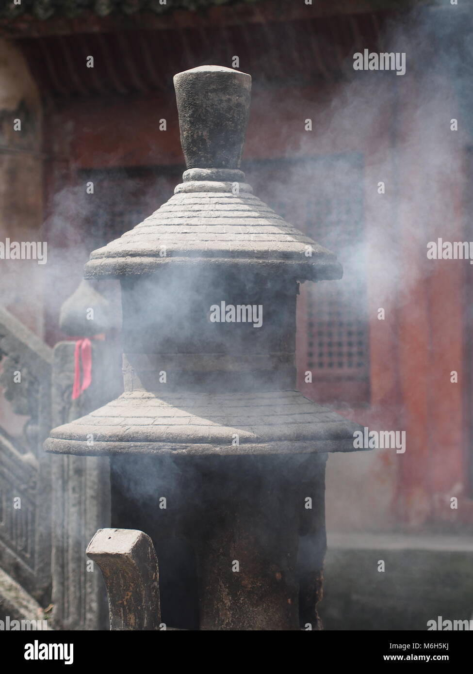 Wudang Temple e Wudang Mountaing. L'origine del cinese taoista di arte marziale chiamato Tai Chi. In viaggio nella provincia di Hu Bei, Cina. in 2014, 16 aprile. Foto Stock