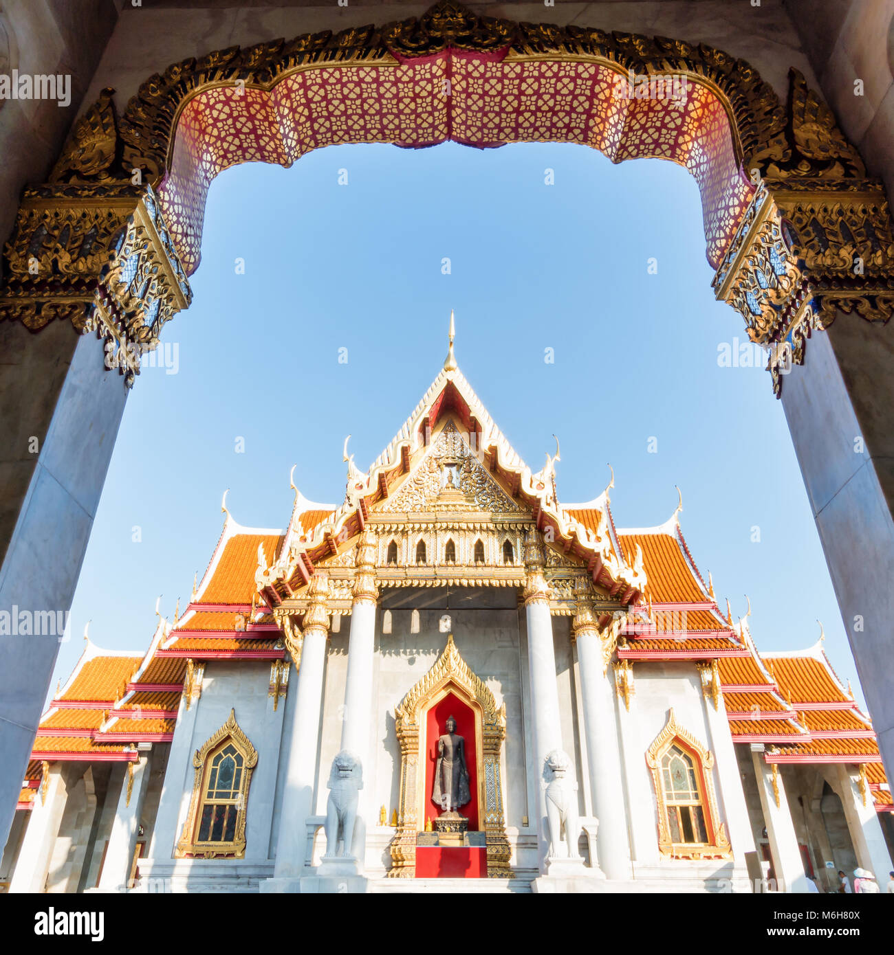 Tempio in marmo di Bangkok, Thailandia Foto Stock