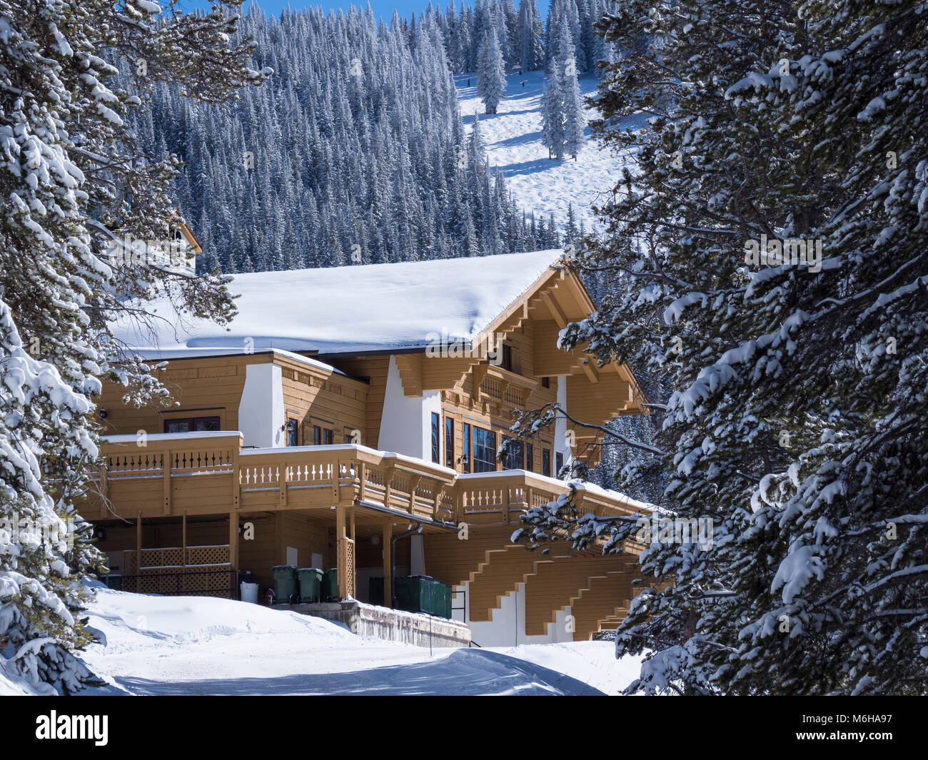 Gioco Creek Club, gioco Creek ciotola, inverno, Vail Ski Resort, Vail Colorado. Foto Stock