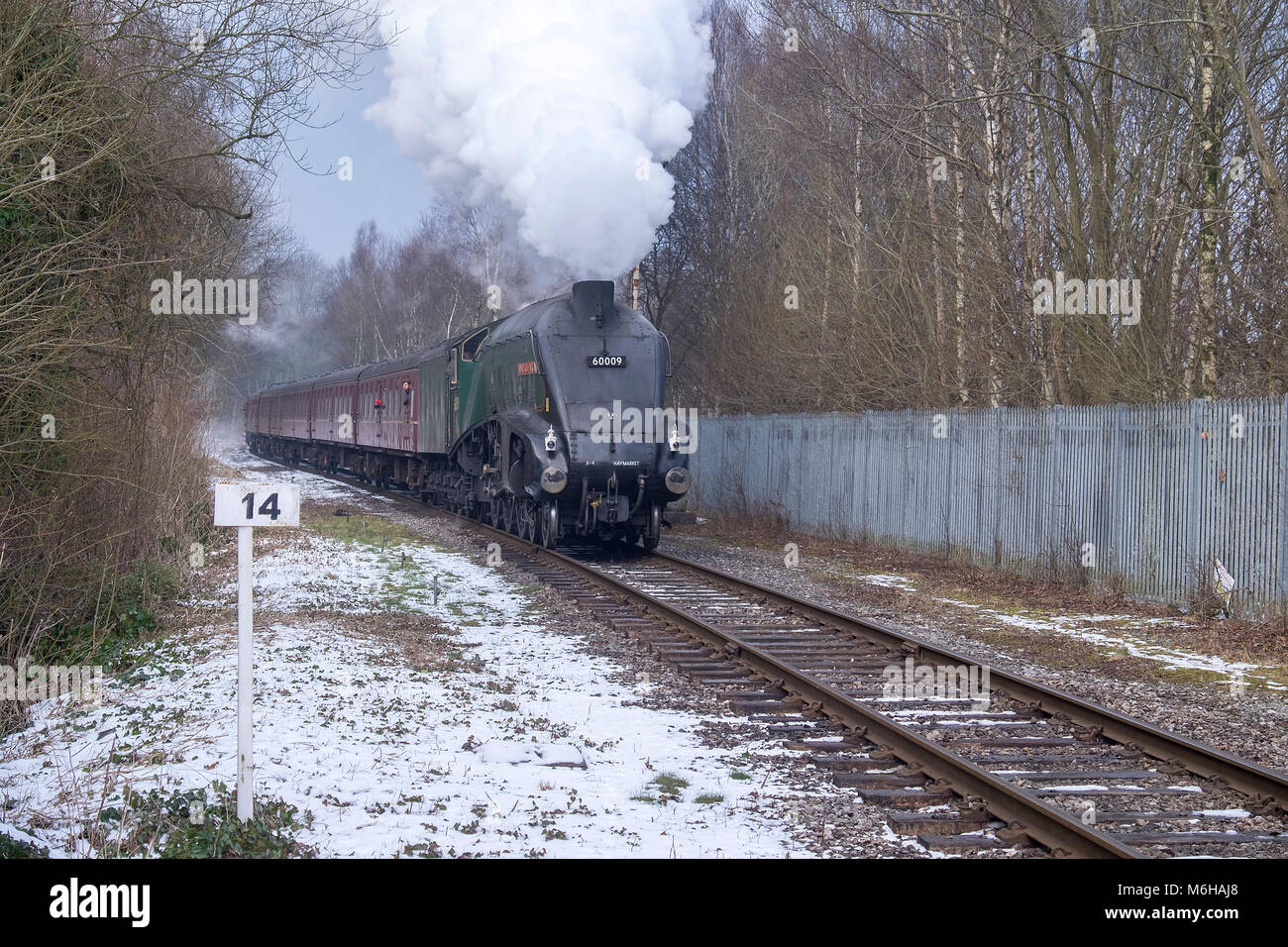 Gresley A4 60009 classe europea del Sud Africa sulla East Lancs Railway Foto Stock