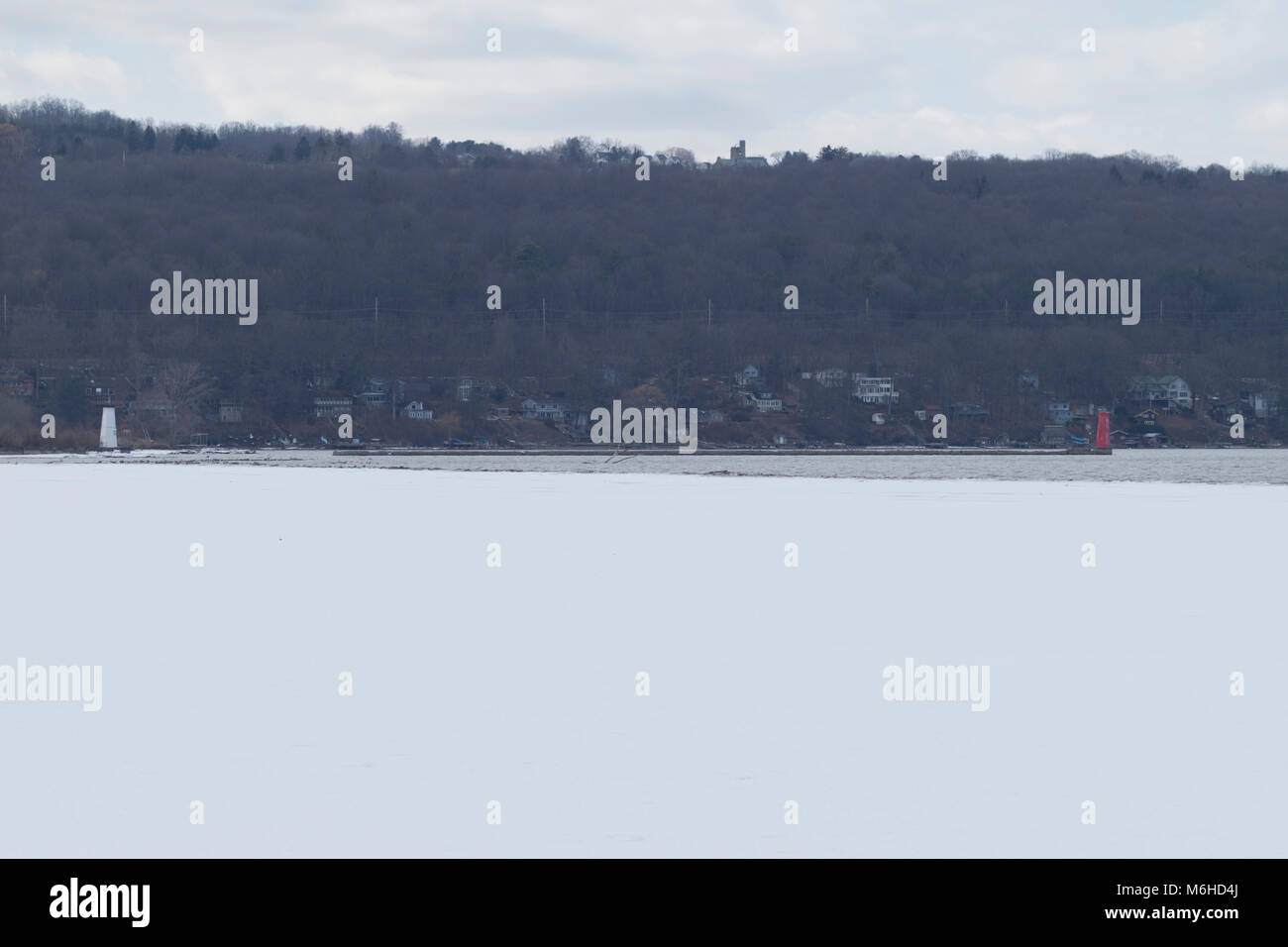 Cayuga Lake faro di ingresso, Ithaca NY Foto Stock