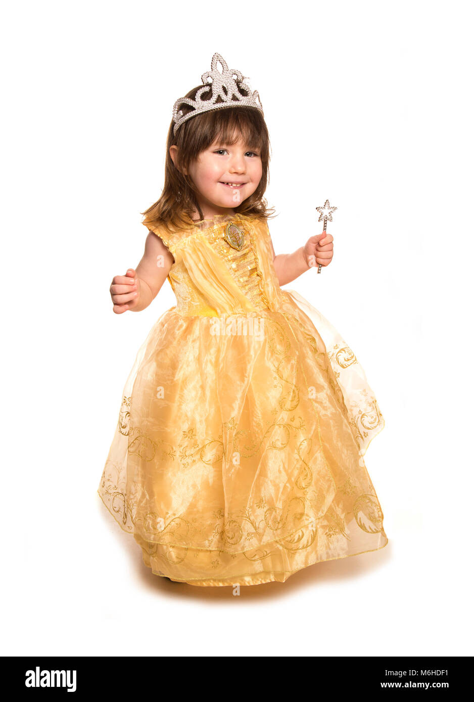 Il toddler indossando la principessa abito di fantasia Foto Stock