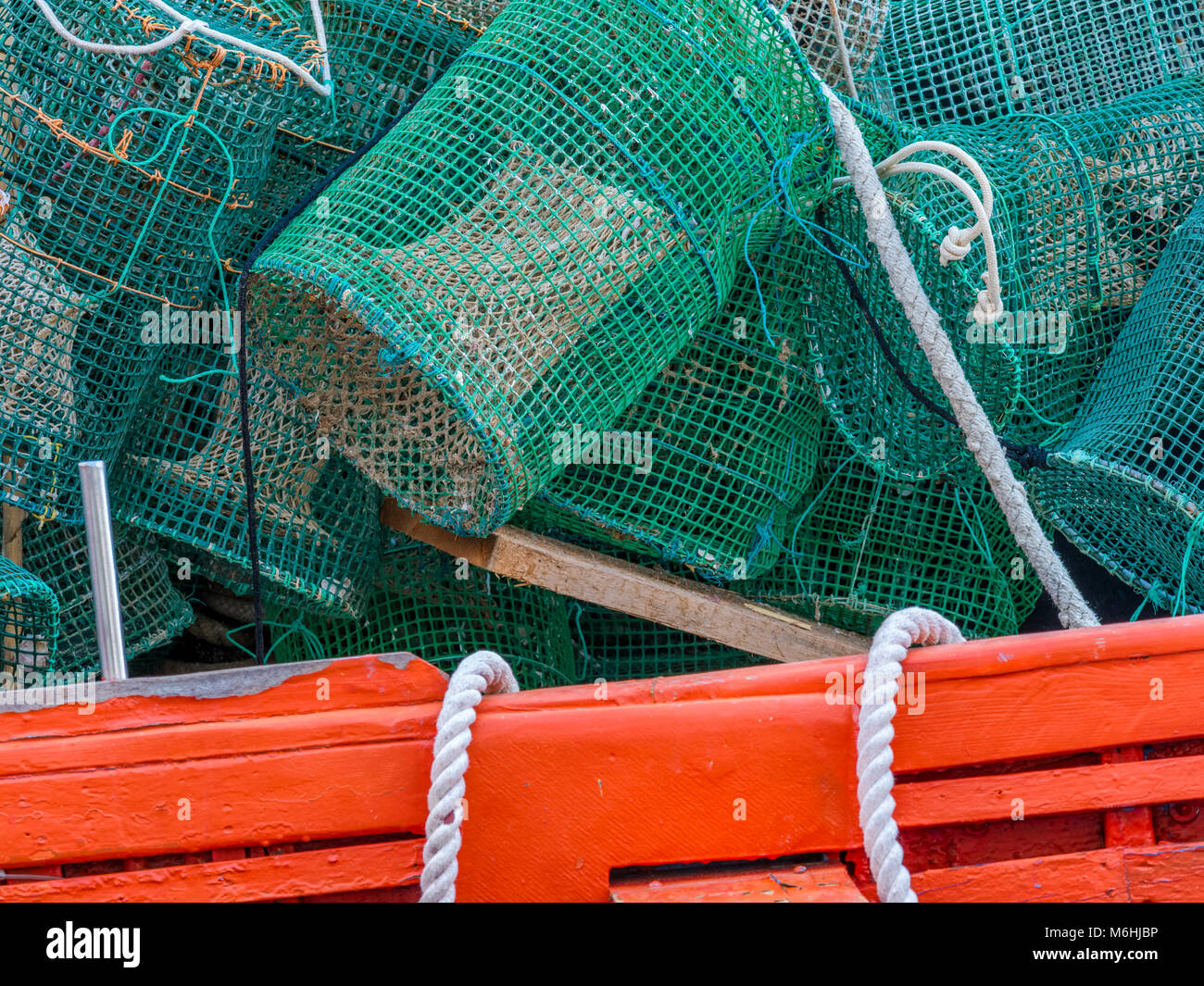 Crab trap sull isola di Procida, Italia Foto Stock