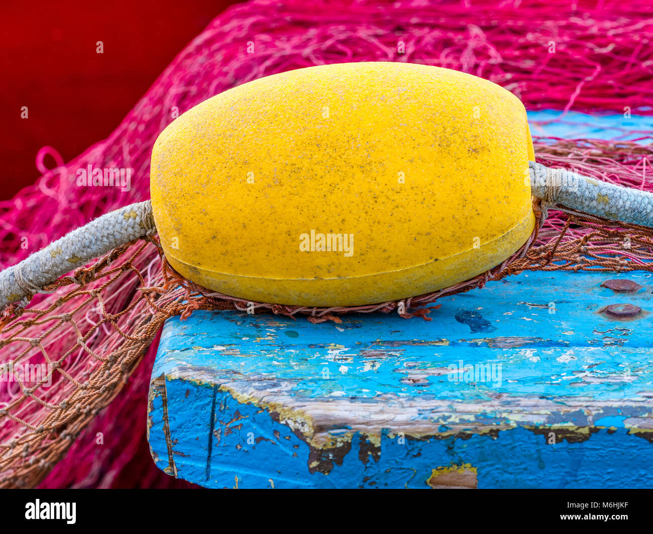 Le reti da pesca sull isola di Procida, Italia Foto Stock