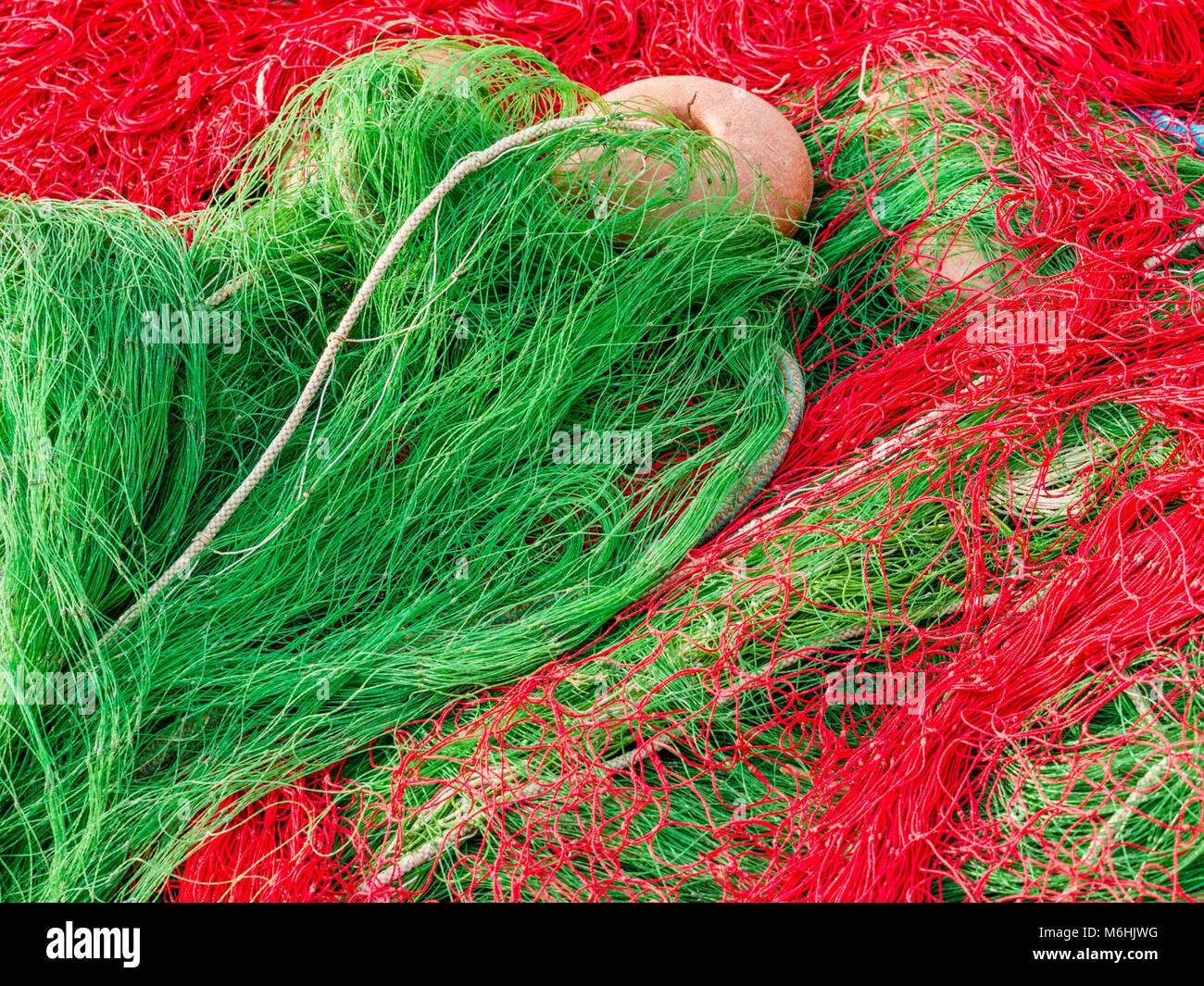 Le reti da pesca sull isola di Procida, Italia Foto Stock