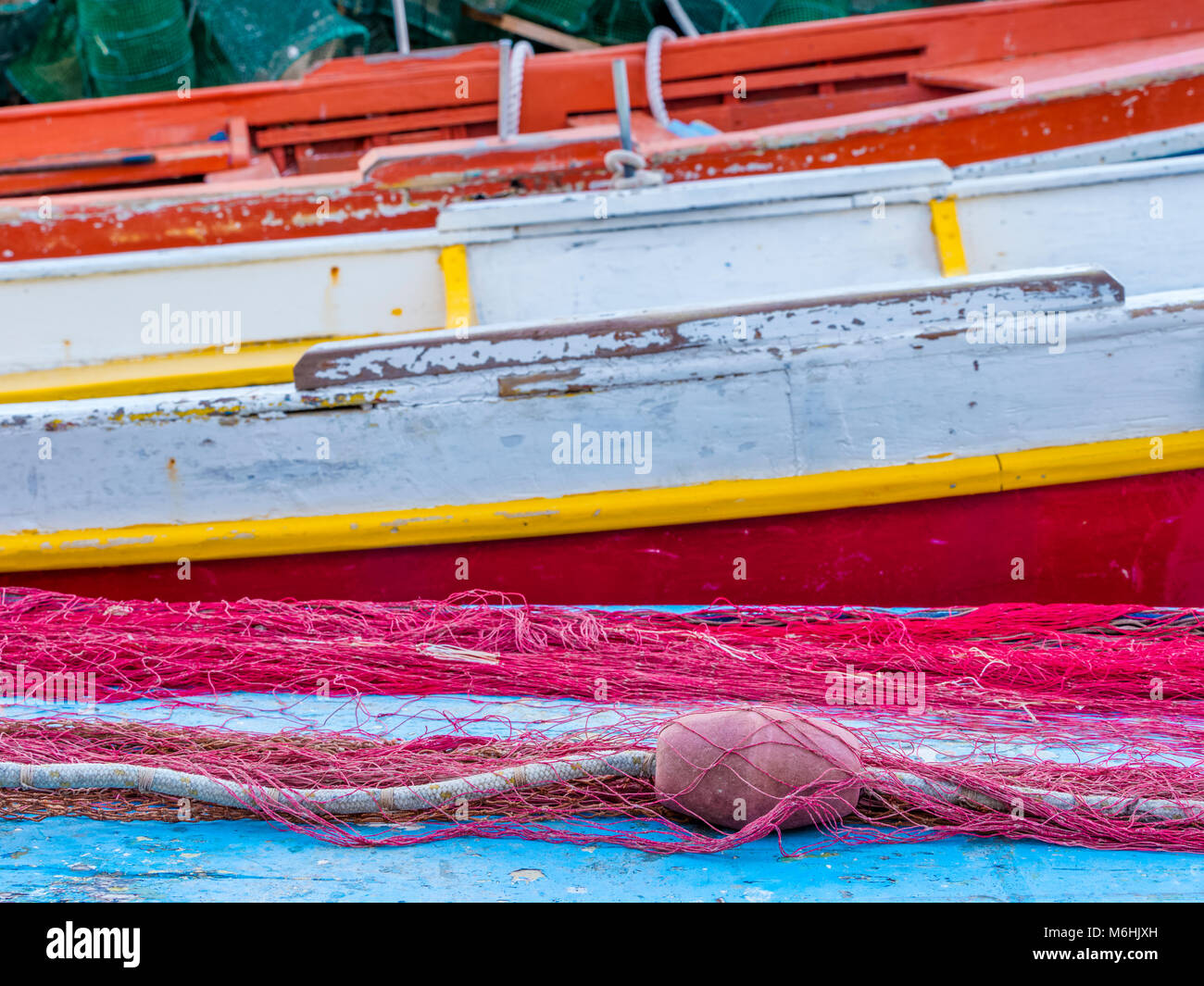 Le reti da pesca sull isola di Procida, Italia Foto Stock