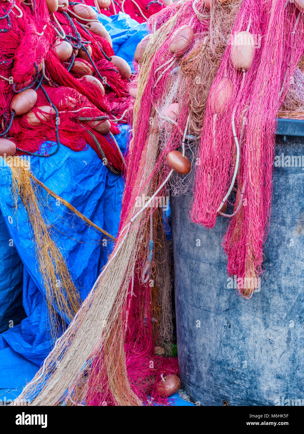 Le reti da pesca sull isola di Procida, Italia Foto Stock