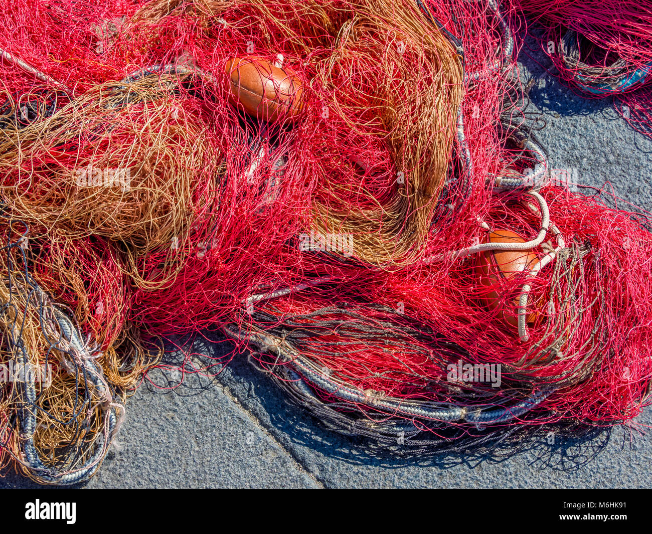 Le reti da pesca sull isola di Procida, Italia Foto Stock